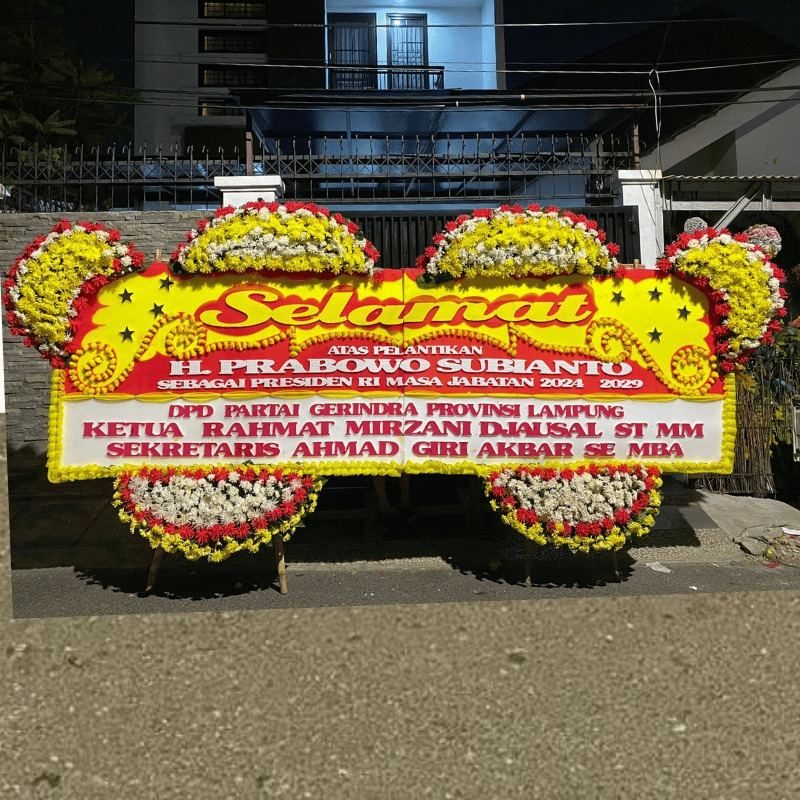 Bunga Papan Ucapan Selamat Gandeng 2Jt ukuran 1.2x4 meter - Florist Jakarta same day delivery