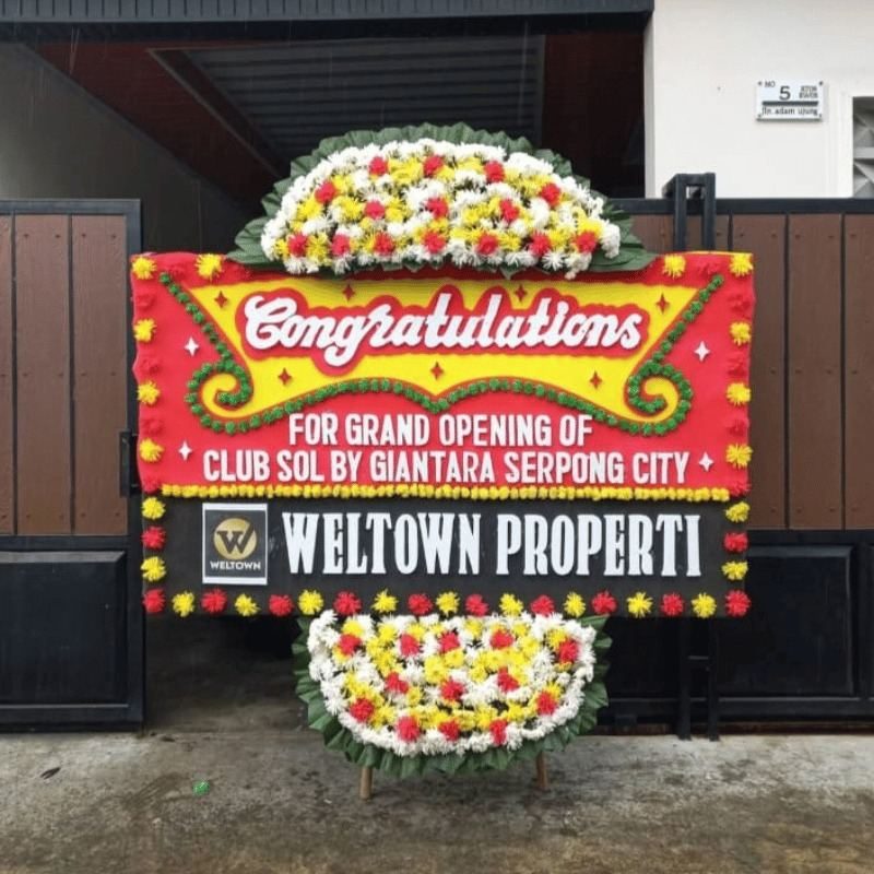 Bunga Papan Ucapan Selamat 500rb ukuran 1.2x2 meter - Florist Jakarta same day delivery