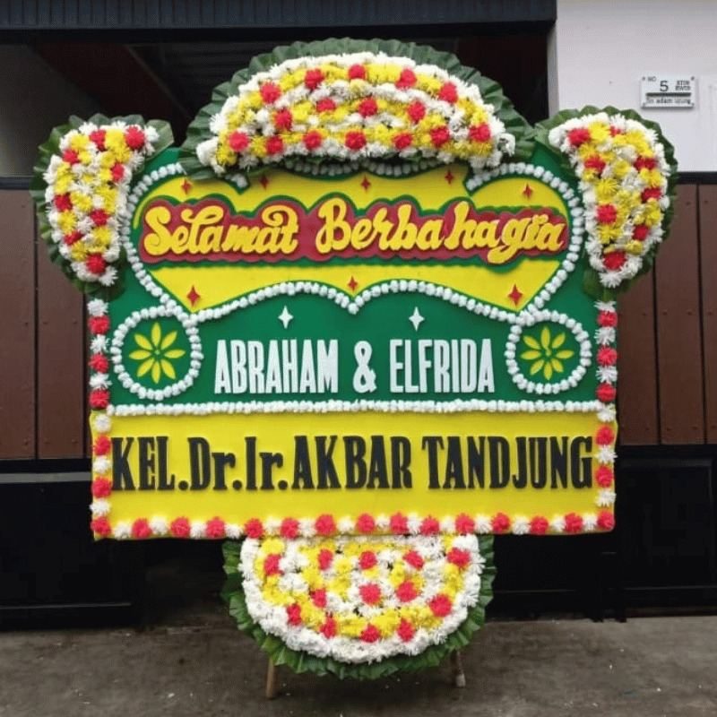 Bunga Papan Happy Wedding 1Jt ukuran 1.5x2 meter - Florist Jakarta same day delivery