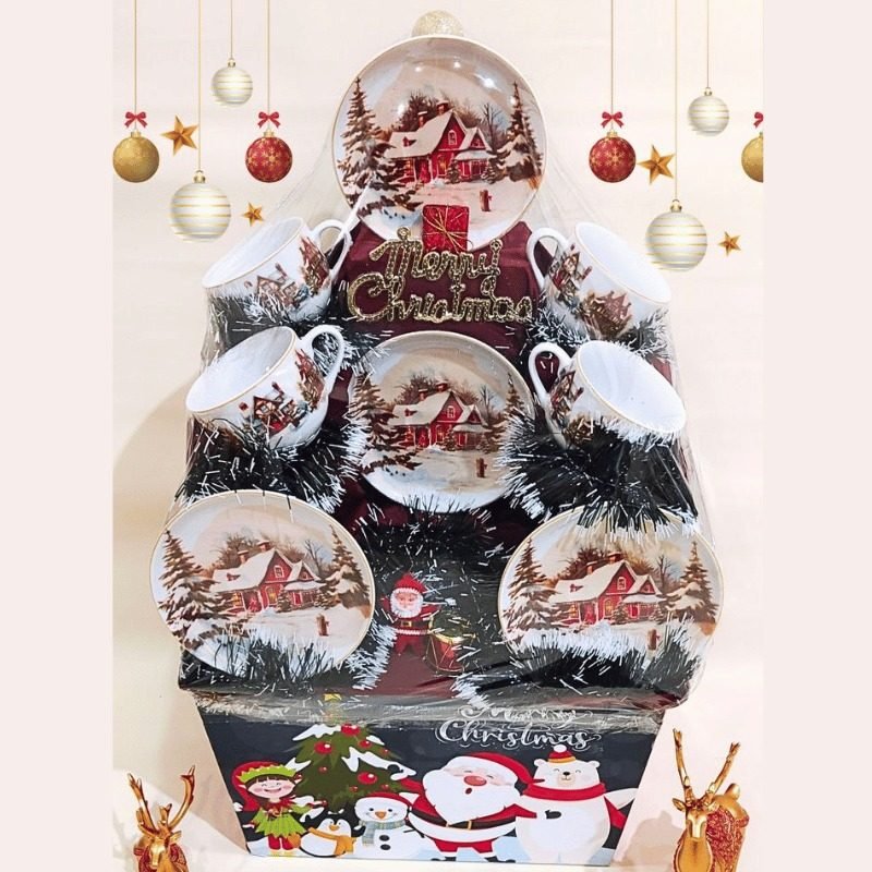 Parcel Natal Tea Set \"Merry Christmas\" — Merah Salju