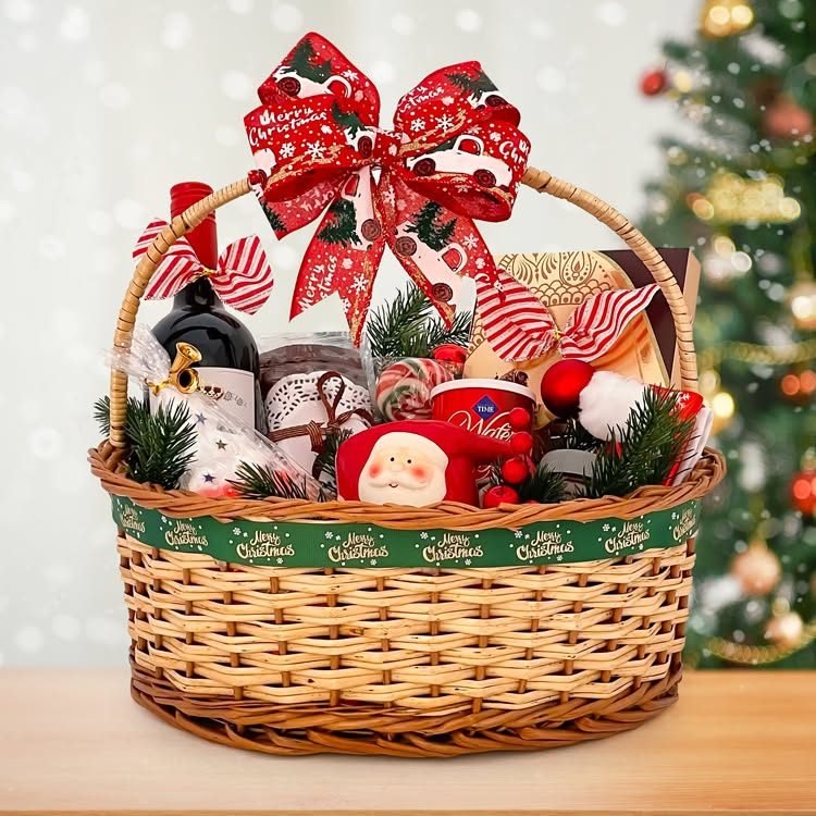 Parcel Natal Grand Basket — Pita Merah Besar