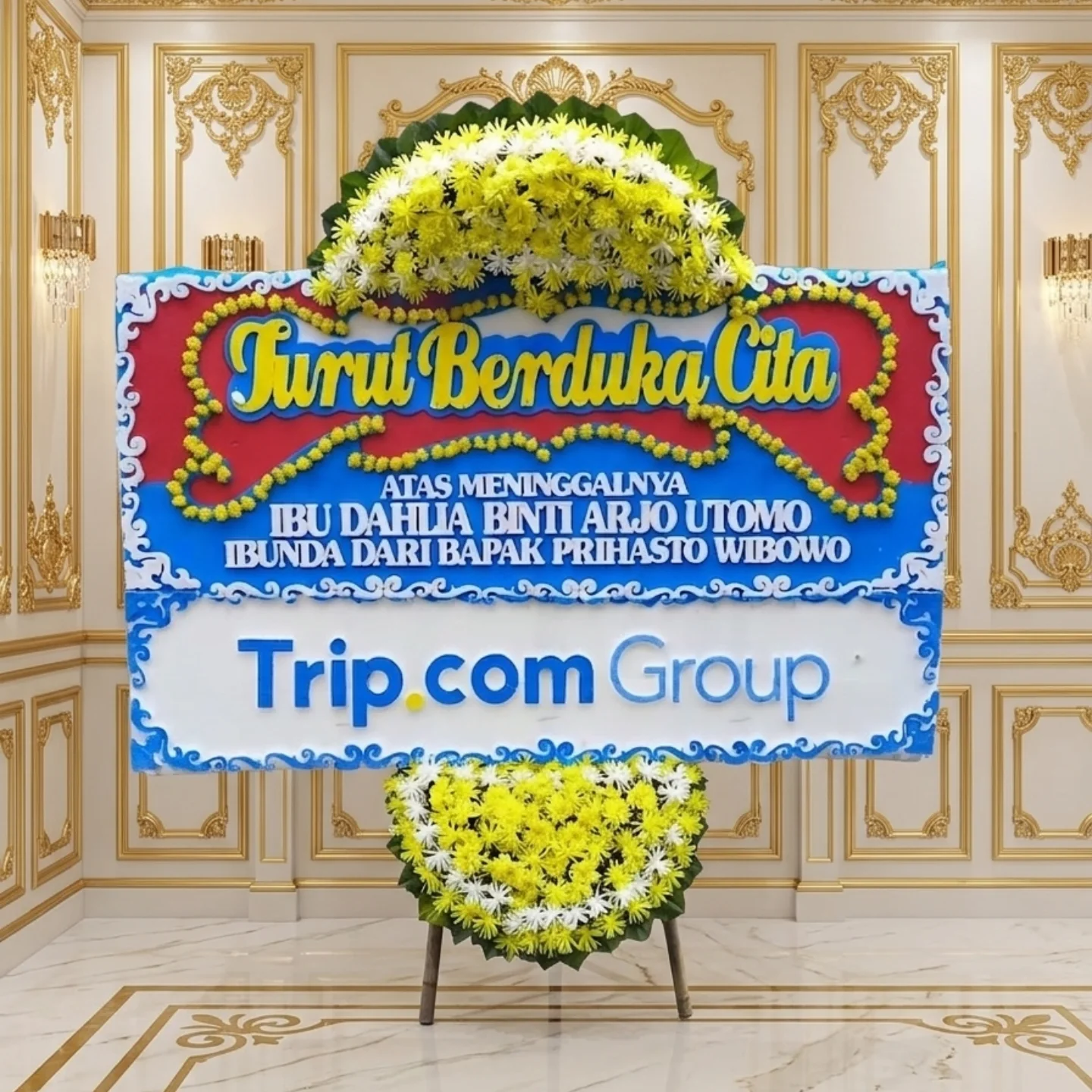 Florist Jakarta Papan Duka Cita: Bunga Papan Duka Cita Standing - Papan Belasungkawa Premium - kode WF-BPDC-C-01