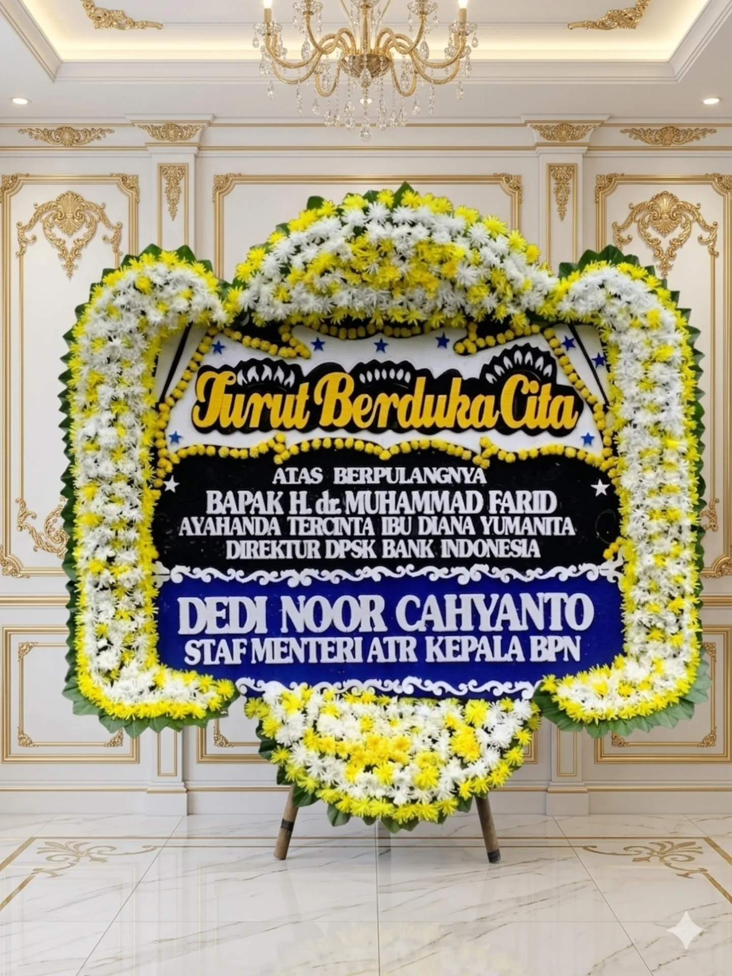 Bunga Papan Belasungkawa Super - Papan Duka Cita Jumbo - Papan Duka Cita Florist Jakarta kode WF-BPDC-I-01