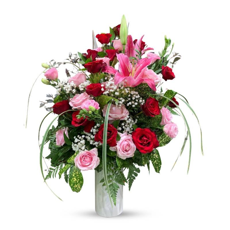 Bunga Meja Mix Warna - Rangkaian Bunga Dekorasi Elegan (Bunga Meja) dari Florist Jakarta, kode WF-BM-D-04