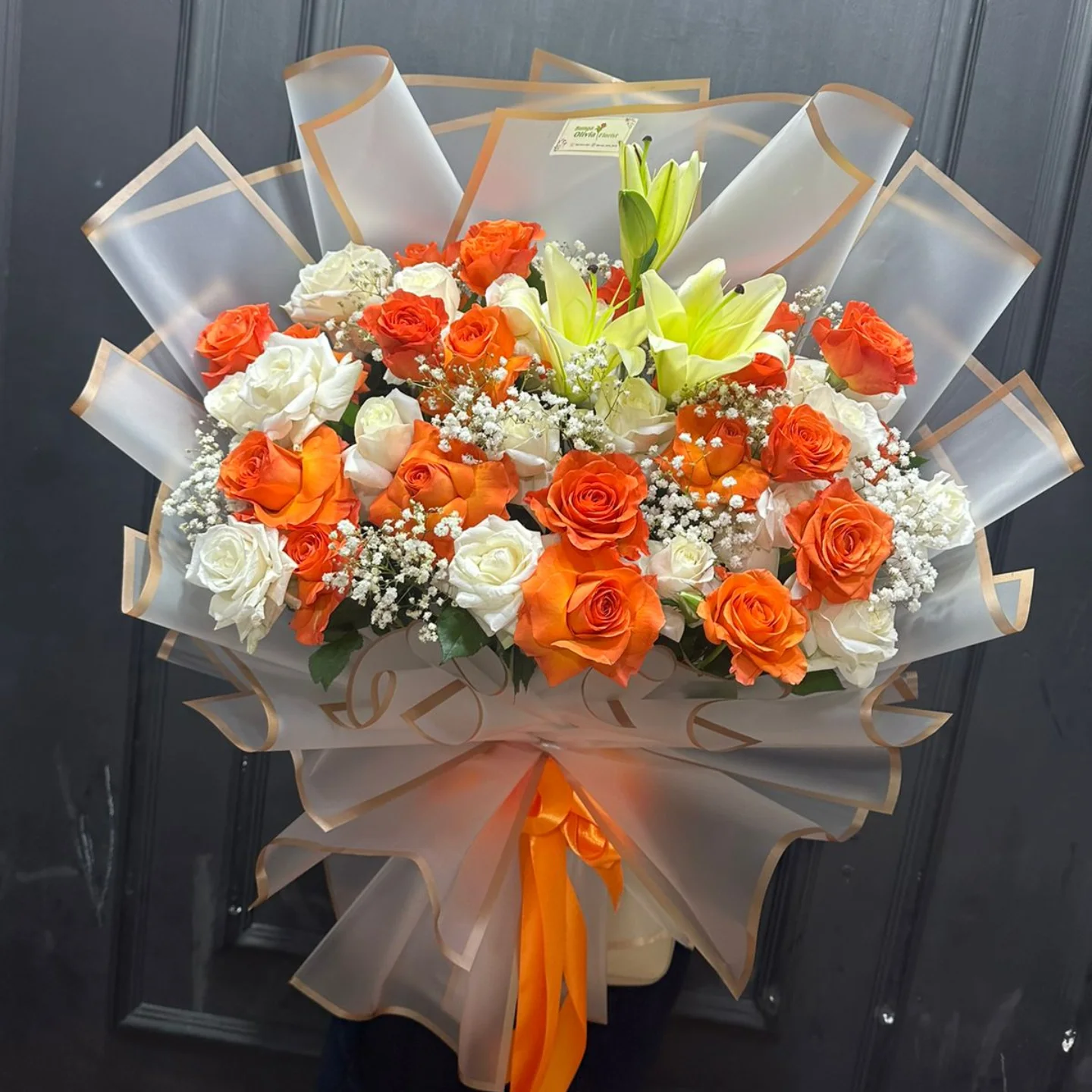 Buket Bunga Grand Mix Premium - Hand Bouquet Eksklusif (Buket Bunga) dari Florist Jakarta, kode WF-BK-R-01