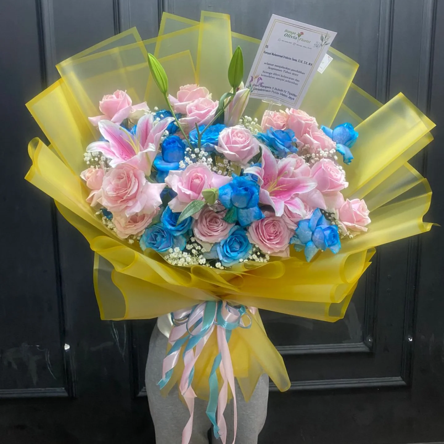 Buket Bunga Mawar Pink Terang - Hand Bouquet Spesial - Buket Bunga Florist Jakarta kode WF-BK-E-01