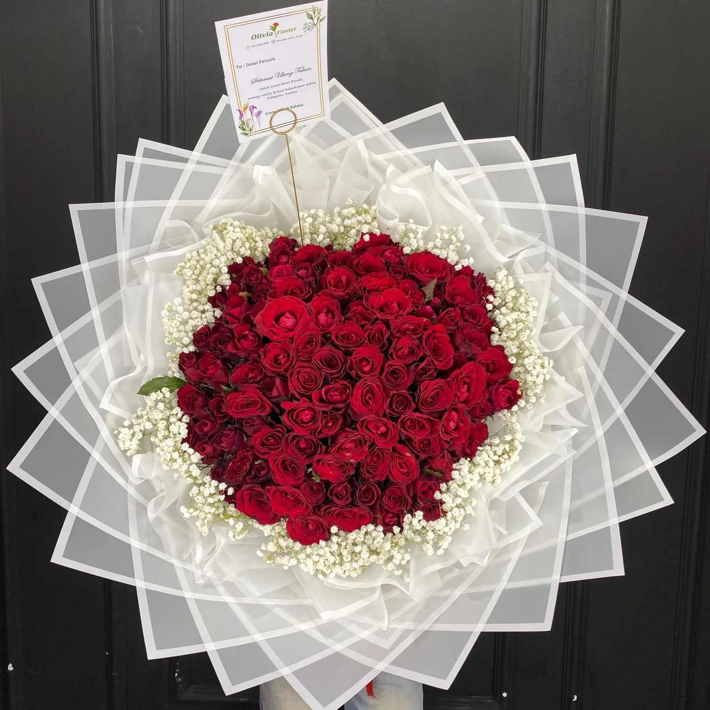 Buket Bunga Mawar Mix Warna Mewah - Hand Bouquet Spesial - Hand Bouquet Florist Jakarta kode WF-BK-M-01