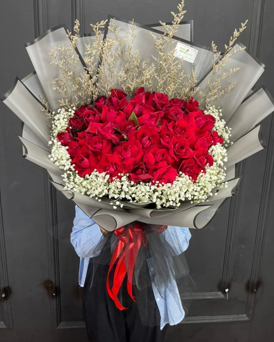 Florist Jakarta Hand Bouquet: Buket Bunga Tulip Mix Warna - Hand Bouquet Istimewa - kode WF-BK-G-03