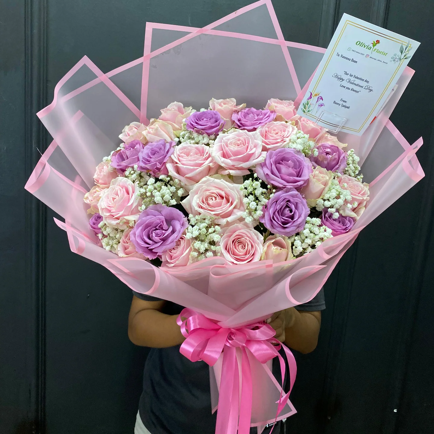Buket Bunga Mawar Putih Cantik - Hand Bouquet Premium - Hand Bouquet Florist Jakarta kode WF-BK-C-02