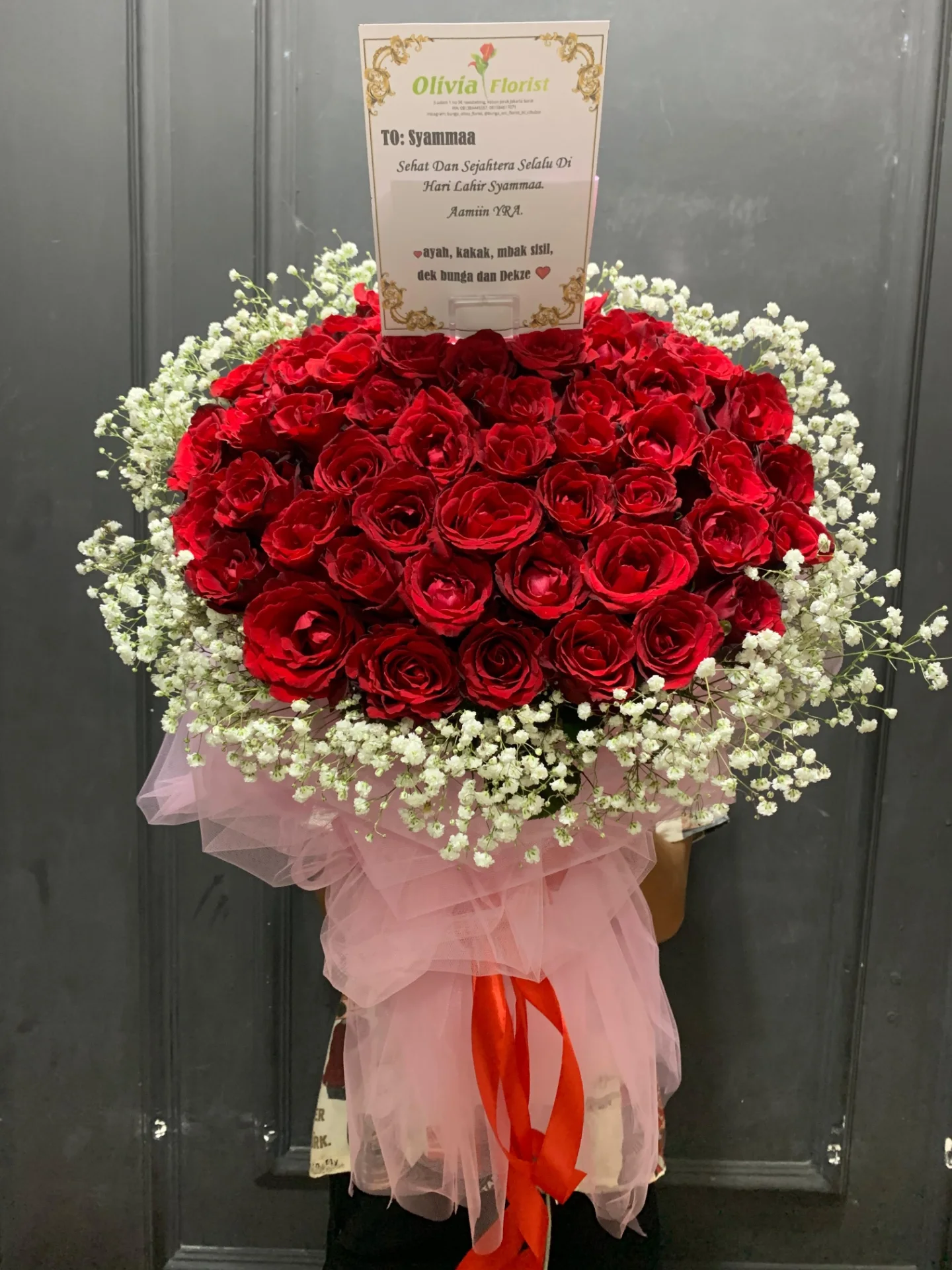 Buket Bunga Mawar Merah Besar - Hand Bouquet Premium - Hand Bouquet Florist Jakarta kode WF-BK-F-03