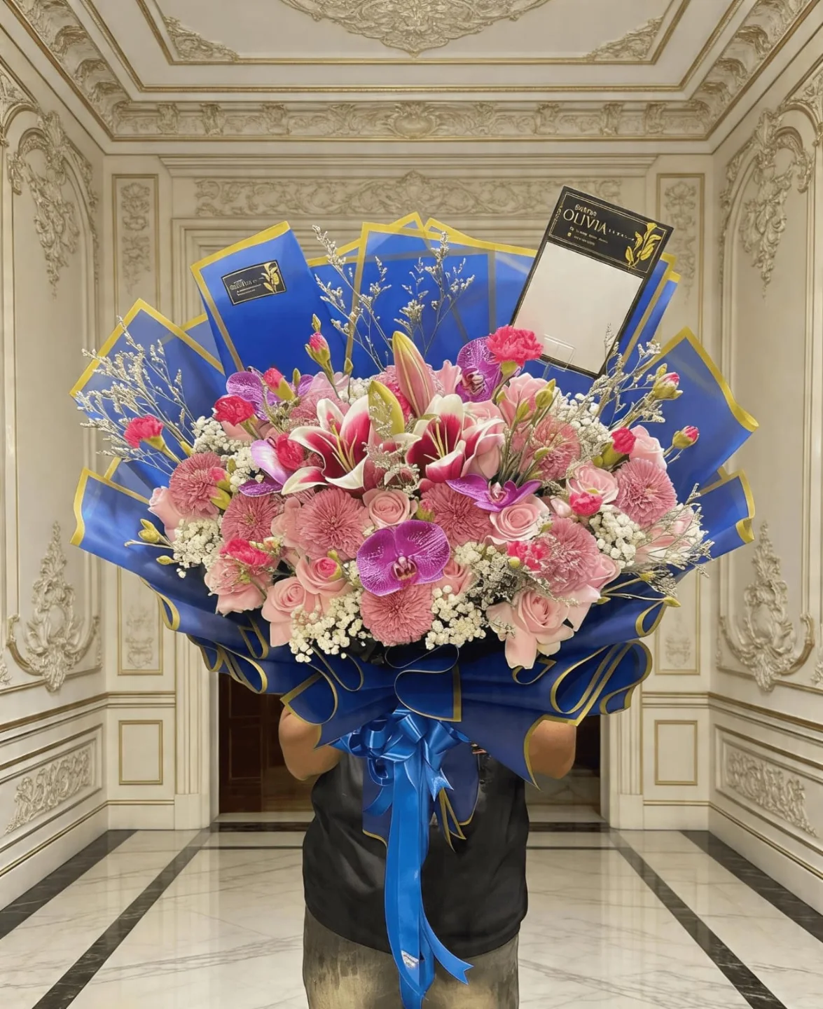 Buket Bunga Mawar Pink Penuh - Hand Bouquet Romantis - Hand Bouquet Florist Jakarta kode WF-BK-L-03