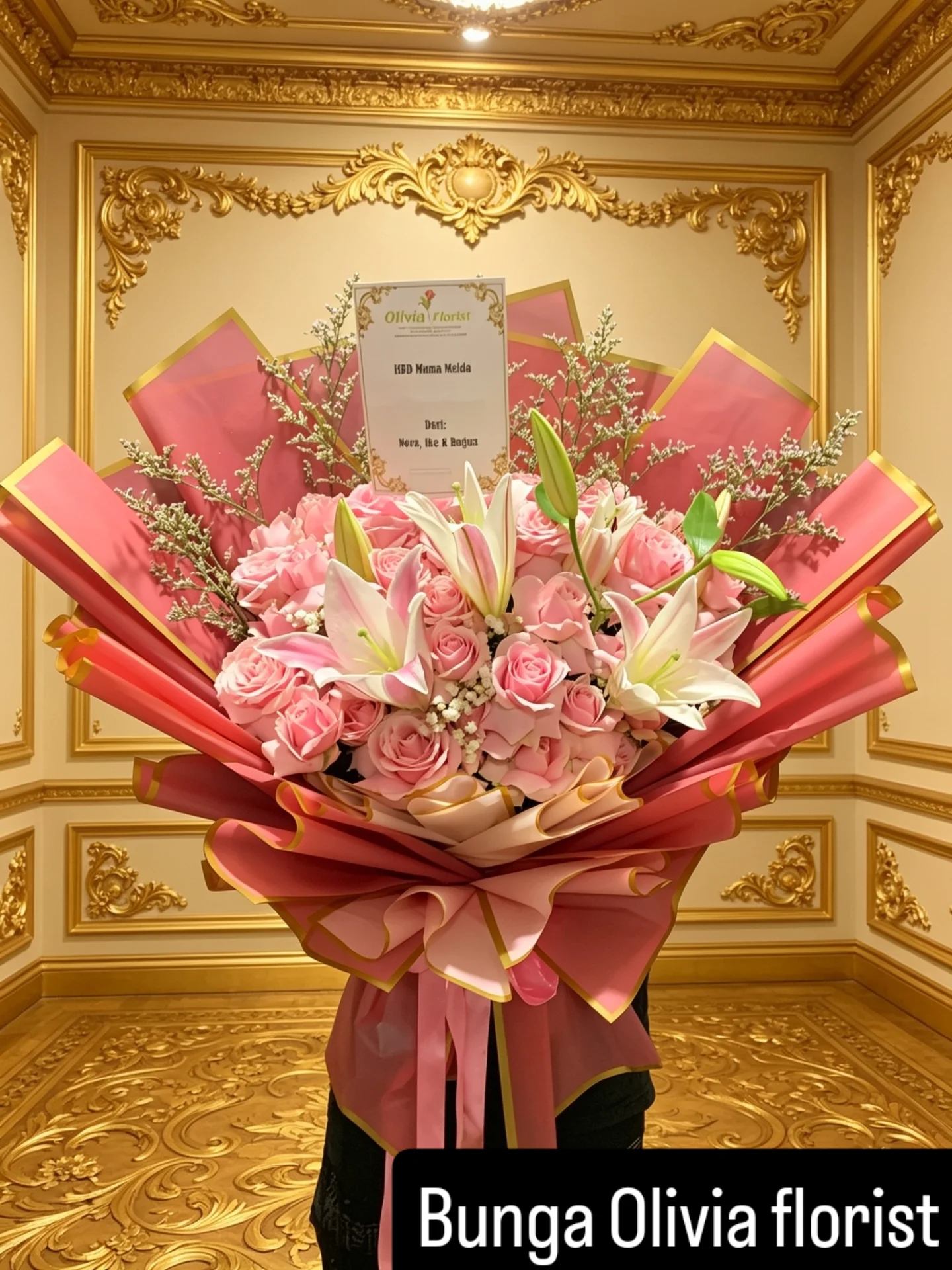 Buket Bunga Mawar Besar Premium - Hand Bouquet Spesial - Hand Bouquet Florist Jakarta kode WF-BK-G-05