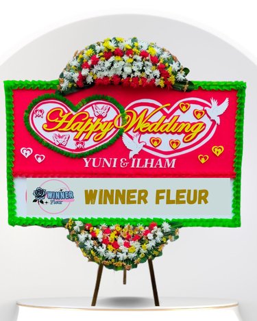 Florist Jakarta Papan Bunga: Bunga Papan Pernikahan Elegan - Papan Bunga Wedding Premium - kode WF-BP-B-01
