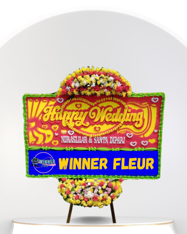 Bunga Papan Wedding Putih - Papan Bunga Pernikahan Cantik (Papan Bunga) dari Florist Jakarta, kode WF-BP-B-02
