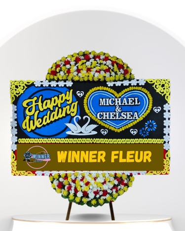 Bunga Papan Selamat Menikah - Papan Bunga Congratulations Wedding - Papan Bunga Florist Jakarta kode WF-BP-B-06
