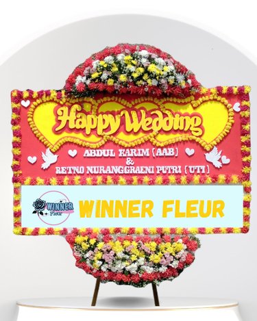 Florist Jakarta Papan Bunga: Bunga Papan Wedding Elegan - Papan Bunga Pernikahan Premium - kode WF-BP-C-02