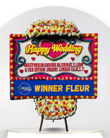 Florist Jakarta Papan Bunga: Bunga Papan Pernikahan Besar - Papan Bunga Wedding Mewah - kode WF-BP-D-01