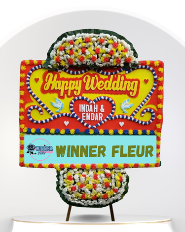 Florist Jakarta Papan Bunga: Bunga Papan Wedding Besar - Papan Bunga Pernikahan Eksklusif - kode WF-BP-F-03