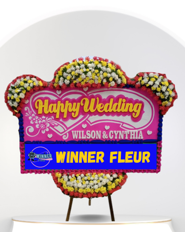 Bunga Papan Standing Wedding - Papan Bunga Pernikahan Spesial (Papan Bunga) dari Florist Jakarta, kode WF-BP-F-05