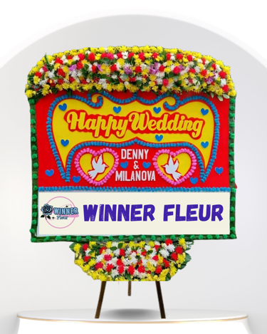 Bunga Papan Wedding Jumbo - Papan Bunga Pernikahan Besar Mewah - Papan Bunga Florist Jakarta kode WF-BP-J-01