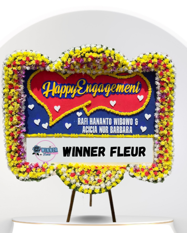 Bunga Papan Pertunangan Mewah - Papan Bunga Engagement Premium - Papan Bunga Florist Jakarta kode WF-BP-N-02