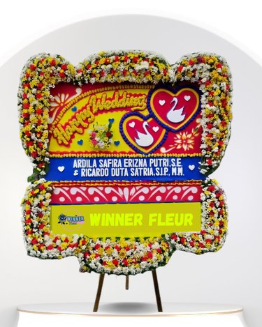 Bunga Papan Wedding Jumbo Eksklusif - Papan Bunga Pernikahan Super - Papan Bunga Florist Jakarta kode WF-BP-O-01