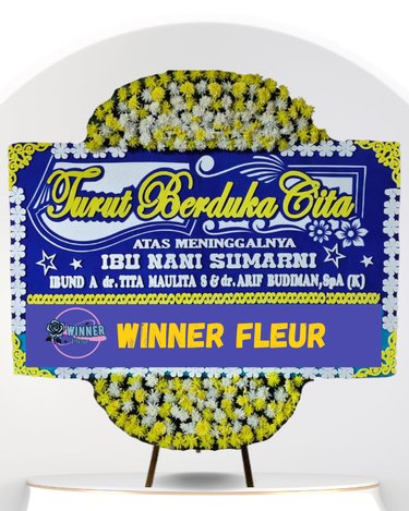 Bunga Papan Belasungkawa Elegan - Papan Duka Cita Premium - Papan Duka Cita Florist Jakarta kode WF-BPDC-B-02