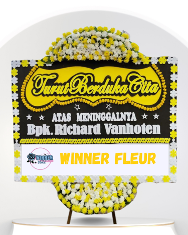 Bunga Papan Duka Cita Besar - Papan Belasungkawa Premium - Papan Duka Cita Florist Jakarta kode WF-BPDC-D-01