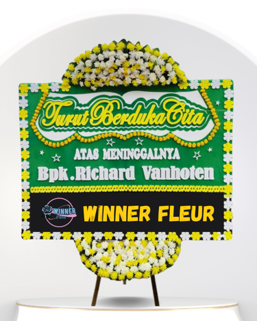 Bunga Papan Duka Cita Standing Besar - Papan Belasungkawa - Papan Duka Cita Florist Jakarta kode WF-BPDC-D-02