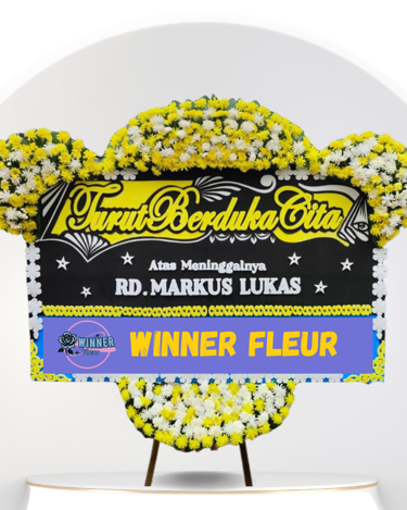 Florist Jakarta Papan Duka Cita: Bunga Papan Duka Cita Eksklusif - Papan Belasungkawa Mewah - kode WF-BPDC-E-01