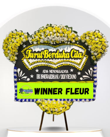 Florist Jakarta Papan Duka Cita: Bunga Papan Duka Cita Standing Premium - Papan Belasungkawa - kode WF-BPDC-F-01