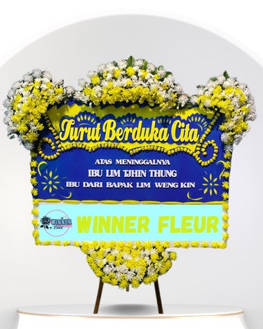 Bunga Papan Belasungkawa Eksklusif - Papan Duka Cita Premium - Papan Duka Cita Florist Jakarta kode WF-BPDC-G-03