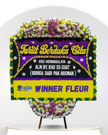 Bunga Papan Duka Cita Premium Besar - Papan Belasungkawa - Papan Duka Cita Florist Jakarta kode WF-BPDC-H-01