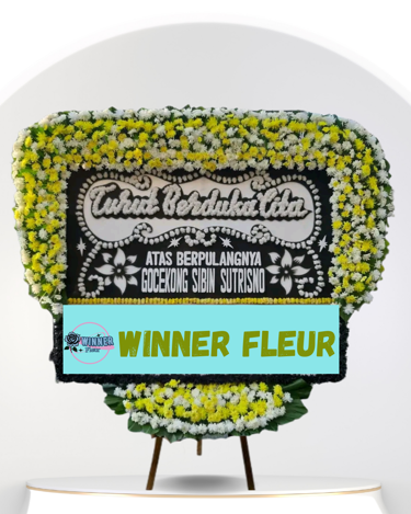 Florist Jakarta Papan Duka Cita: Bunga Papan Belasungkawa Jumbo Mewah - Papan Duka Cita Super - kode WF-BPDC-K-01