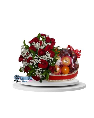 Florist Jakarta Parcel Buah: Parcel Buah dan Bunga Mewah - Hampers Super Eksklusif - kode WF-PCL-O-01