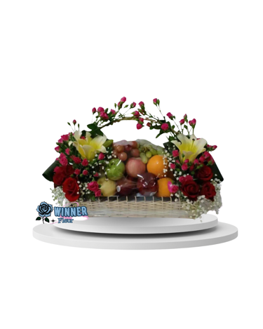 Parcel Buah dan Bunga Jumbo - Hampers Premium Super Mewah (Parcel Buah) dari Florist Jakarta, kode WF-PCL-P-01