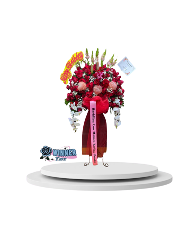 Standing Flower Bunga Aneka Warna - Rangkaian Bunga Cantik (Standing Flower) dari Florist Jakarta, kode WF-SF-C-03