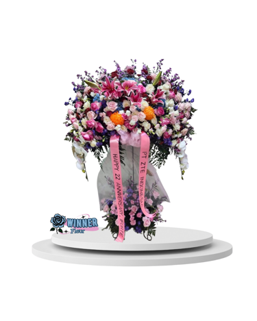 Standing Flower Anniversary Super - Rangkaian Bunga Eksklusif - Standing Flower Florist Jakarta kode WF-SF-M-02