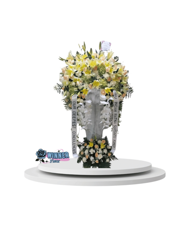 Florist Jakarta Standing Flower: Standing Flower Duka Cita Besar - Rangkaian Bunga Belasungkawa - kode WF-SF-N-01