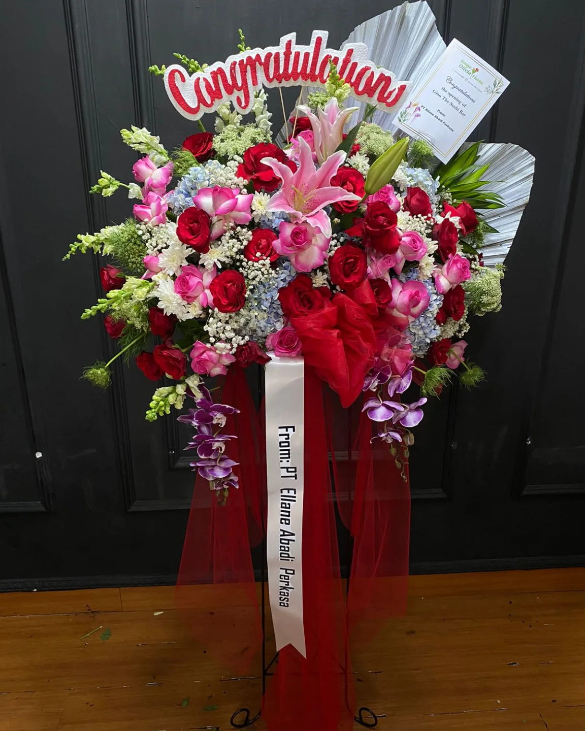 Standing Flower Grand Opening - Rangkaian Bunga Pembukaan Toko - Standing Flower Florist Jakarta kode WF-SF-G-01